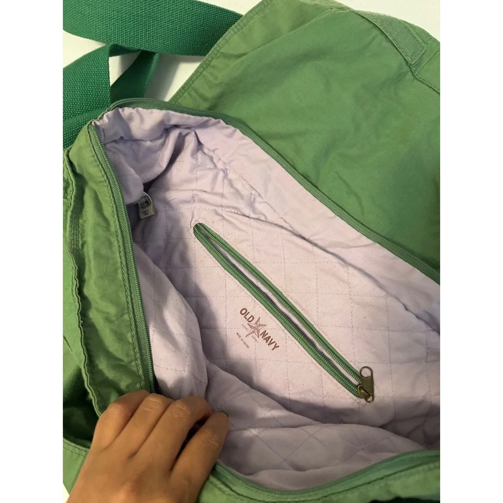 Old Navy Green Canvas Messenger Bag Y2K Utility Crossbody Cargo School Bag ss